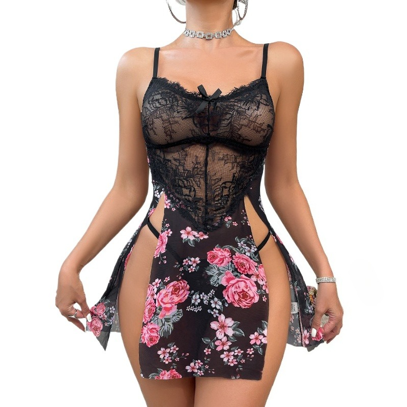 Lace Teddy Lingerie - New Sexy Lace Mesh Bow Bodysuit