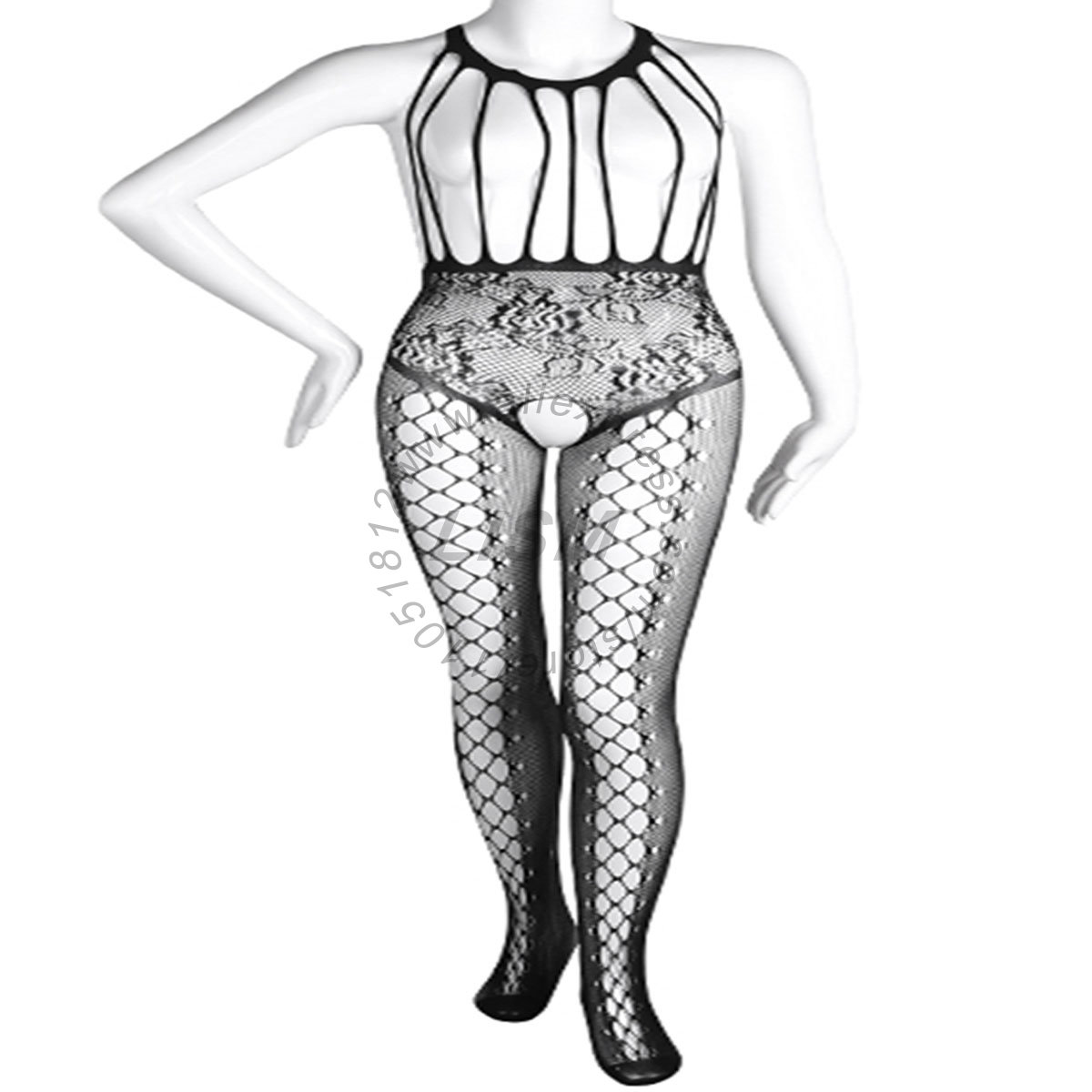 LISM Sexy Halter Cutout Open B - Bodystocking Fishnet ulasan dan harga